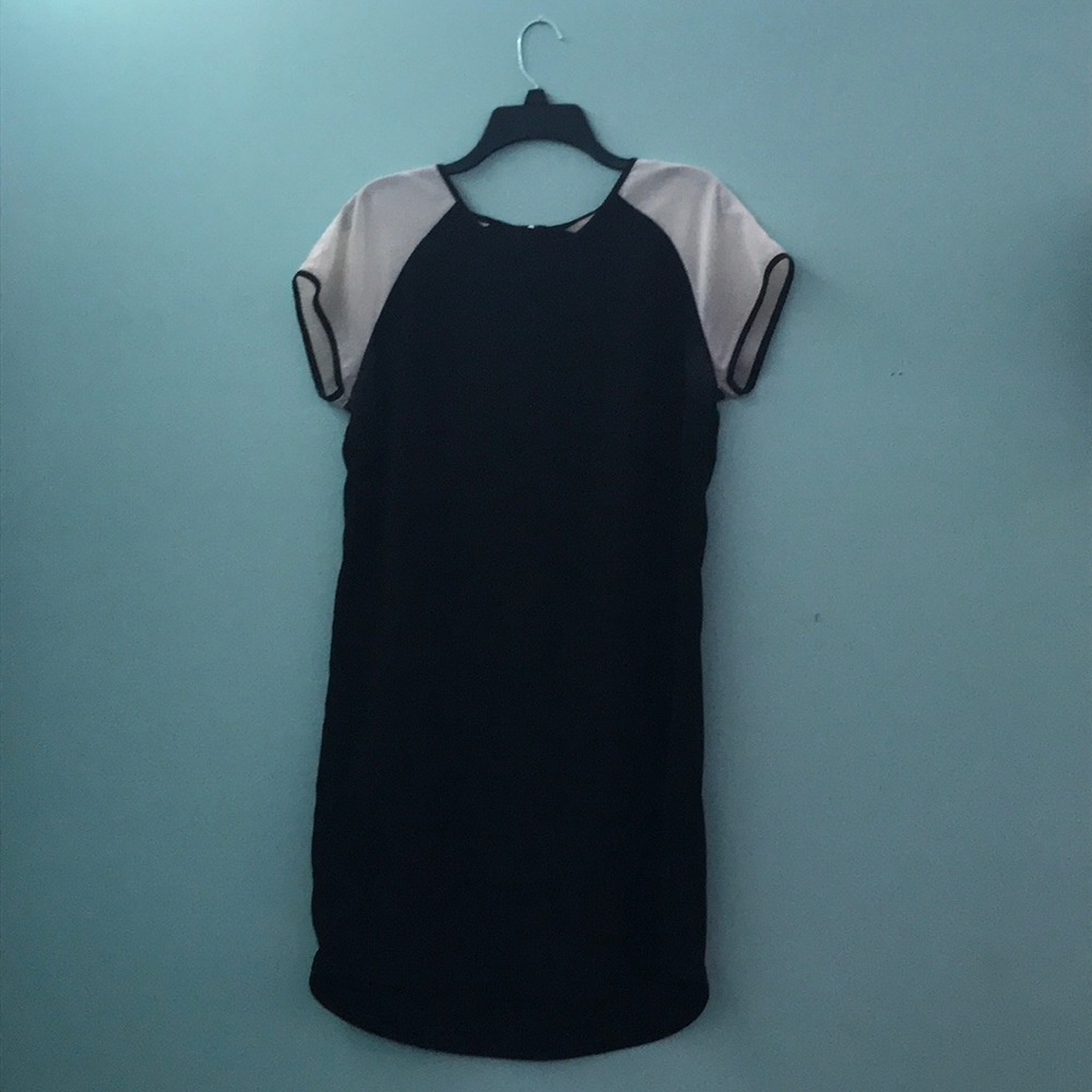 Black and White Zip Up Dress